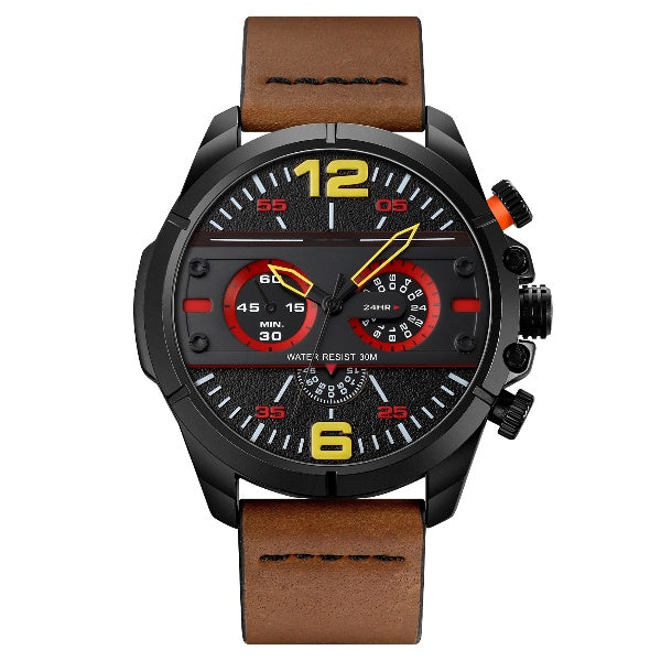 Luxury Quartz Waterproof Watch - Leather Strap
