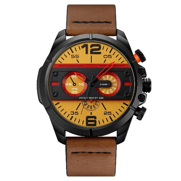 Luxury Quartz Waterproof Watch - Leather Strap