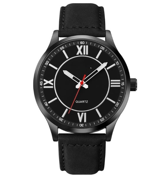 Elegant Quartz Waterproof Watch - Leather Strap