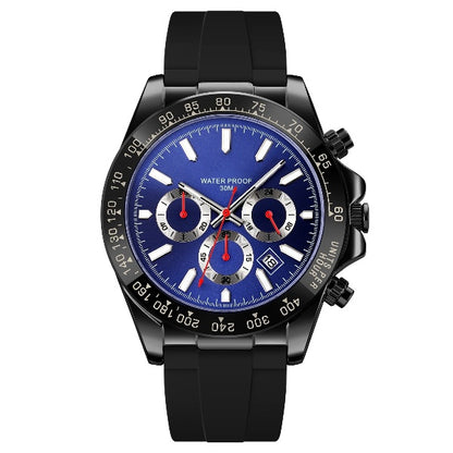 Durable Quartz Watch with Stopwatch - Waterproof Design