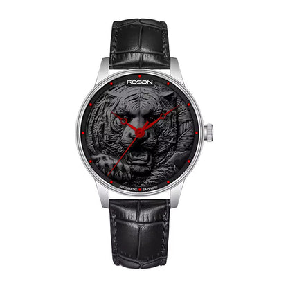 Future Wrist MIYOTA Luxe Men's Mechanical Watch with Leather Strap, 5 ATM, and Luminous Hands