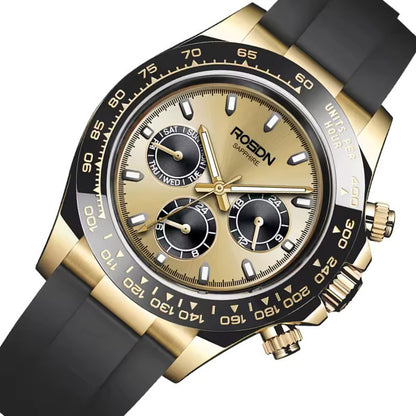 Future Wrist Men's Quartz Watch with Chronograph, Day/Date, and Luminous Hands