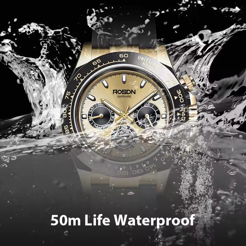 Future Wrist Men's Quartz Watch with Chronograph Waterproof and Luminous Hands